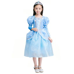 依百購女童灰姑娘兒童節表演服裝連衣裙，童年夢想的精致演繹